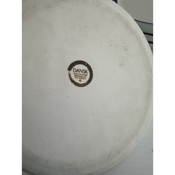 Lot of 9 Dansk Arabesque Blue Wave Coupe Dinner Salad Plates 8", 11" Raised Edge - Picture 13 of 13